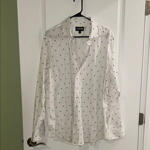 Express White Casual Button Down Shirt